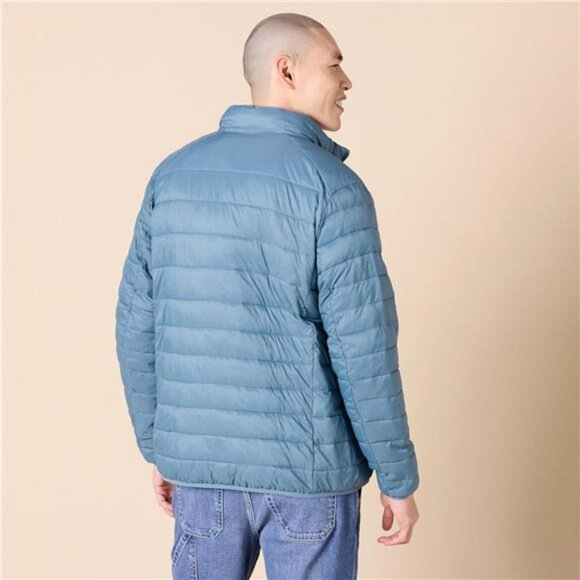 Mens lightweight puffer jacket water resistant packable zip coat big and tall - Picture 3 of 7